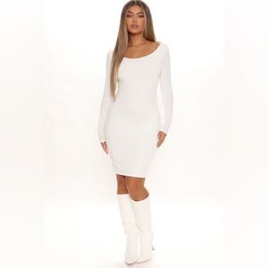 Ribbed Long Sleeve Mini Dress